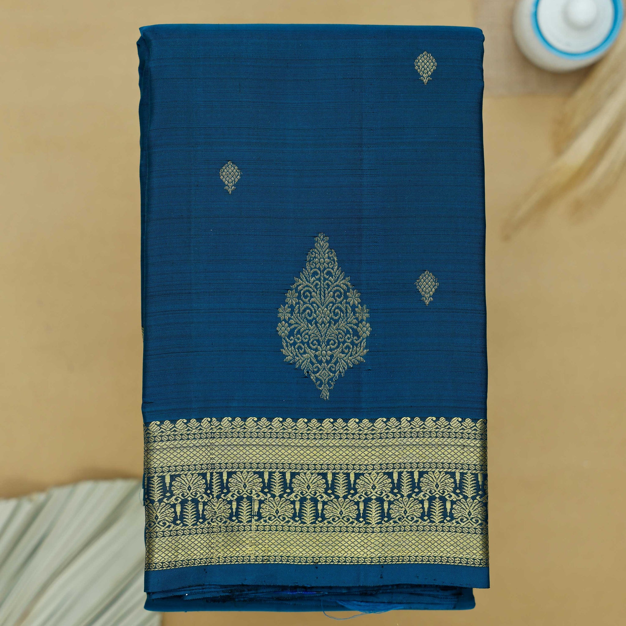 Teal Colour Niranjana Silk Saree
