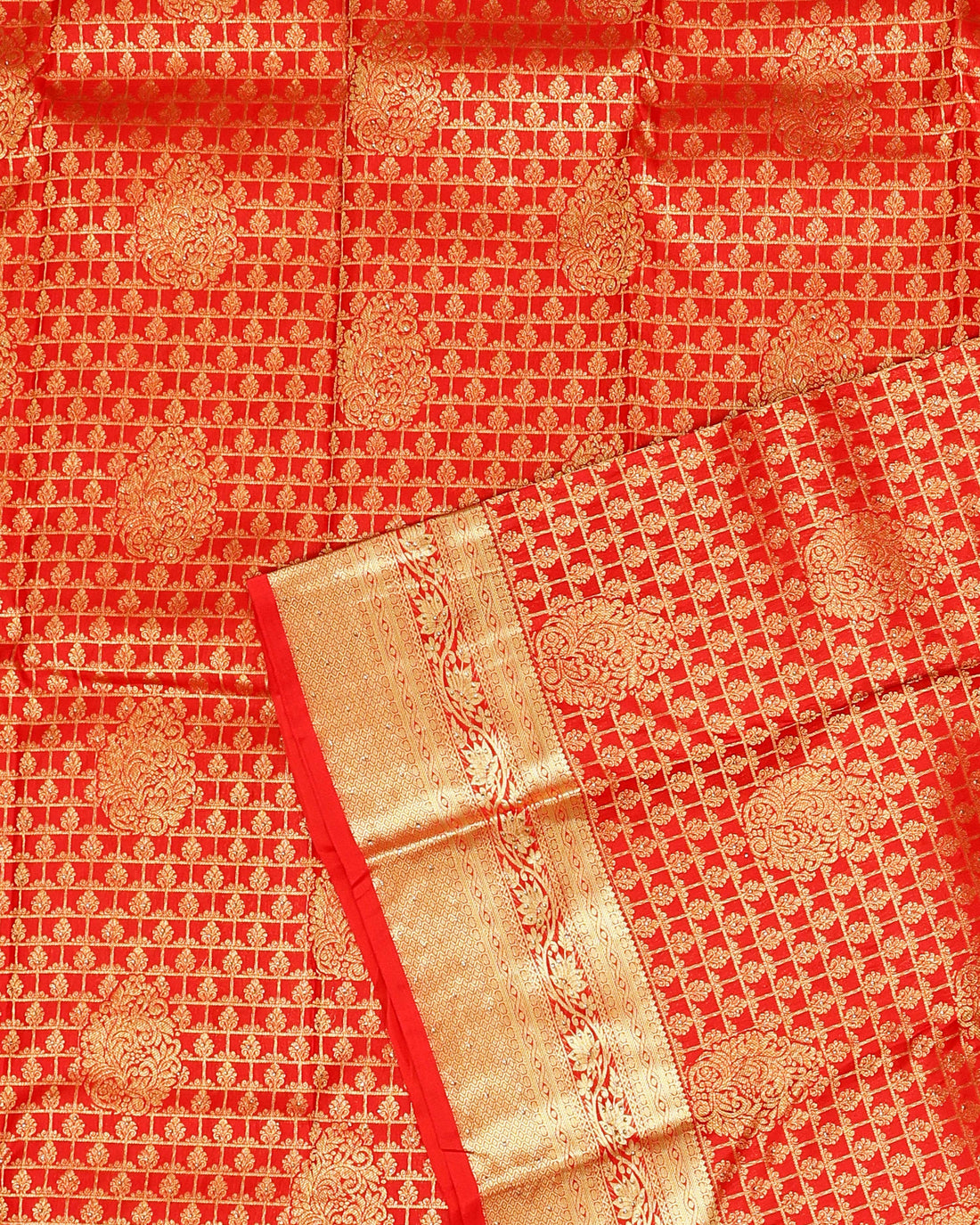 Elegant Niranjana Silk Saree with Rich Floral and Paisley Zari Work - Red