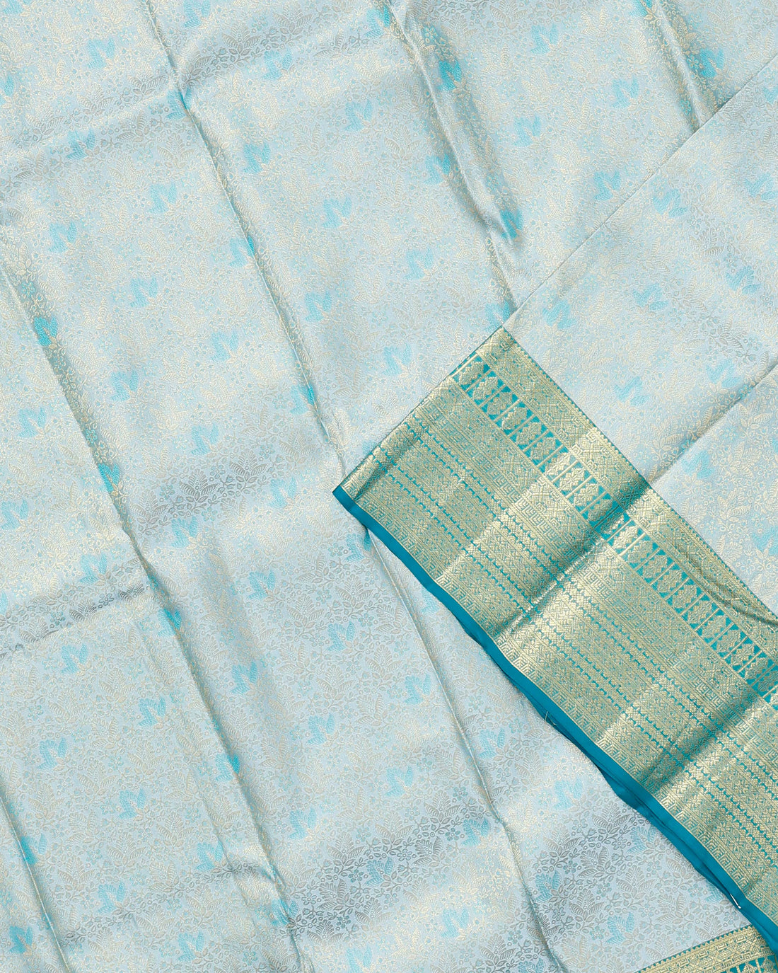 Exquisite Handwoven Niranjana Silk Saree with Intricate Zari Work - Blue