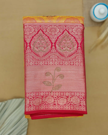 Orange Colour Niranjana Silk Saree
