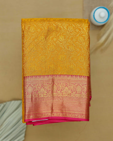 Yellow Colour Niranjana Silk Saree