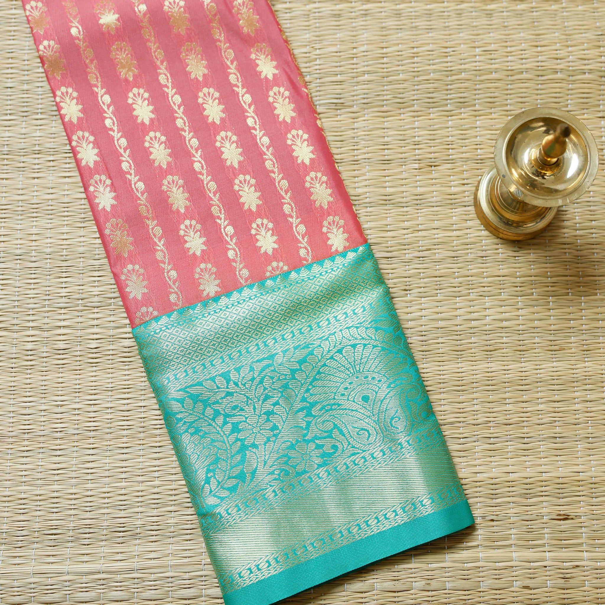 Pink Colour Pattu Pavadai Material