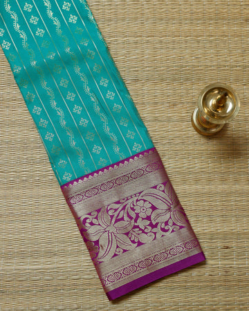 Green Colour Pattu Pavadai Material