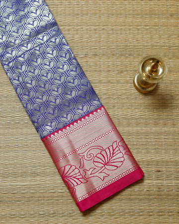 Blue Colour Pattu Pavadai Material