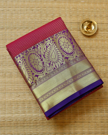 Maroon Colour Pattu Pavadai Material