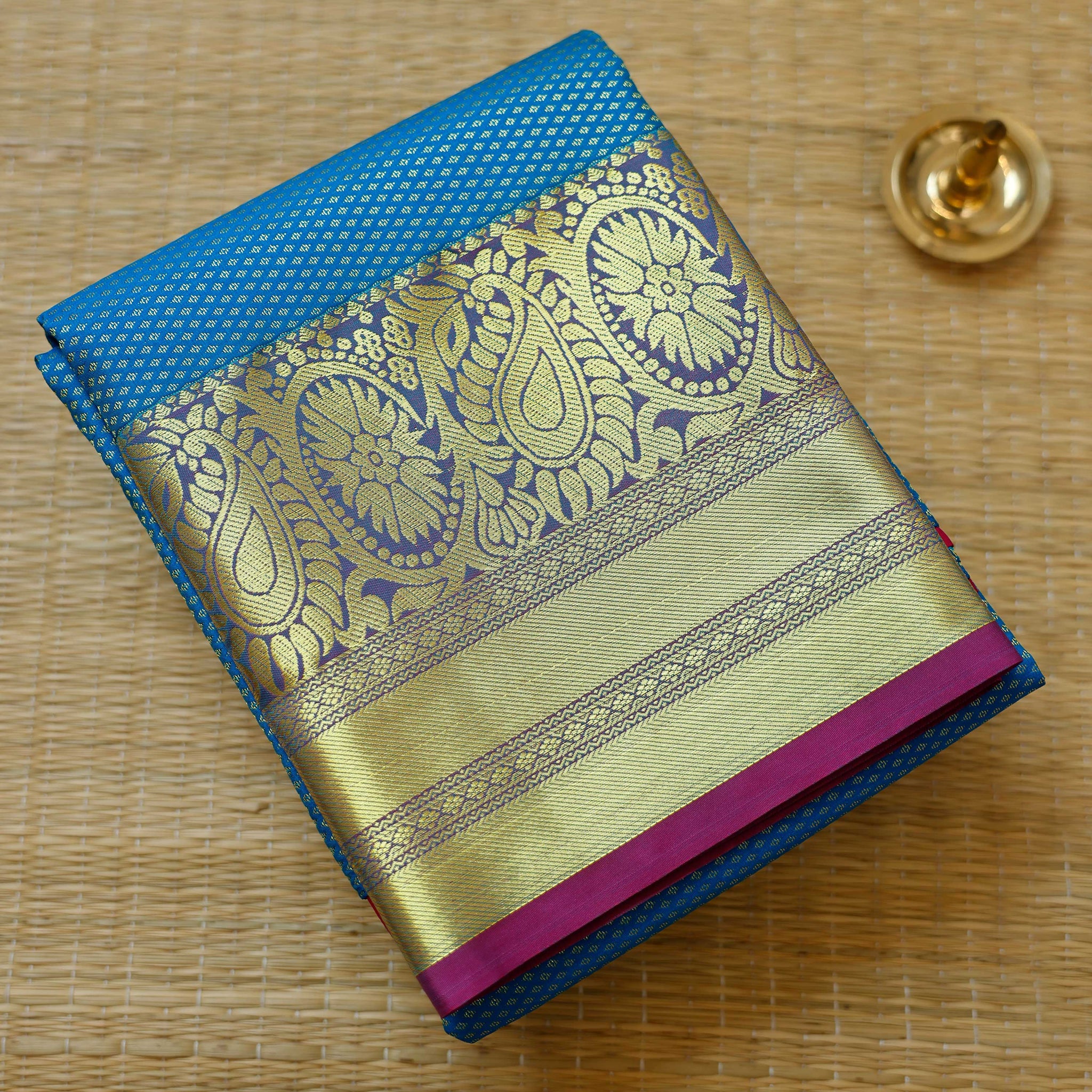 Blue Colour Pattu Pavadai Material