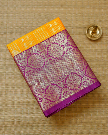 Yellow Colour Pattu Pavadai Material