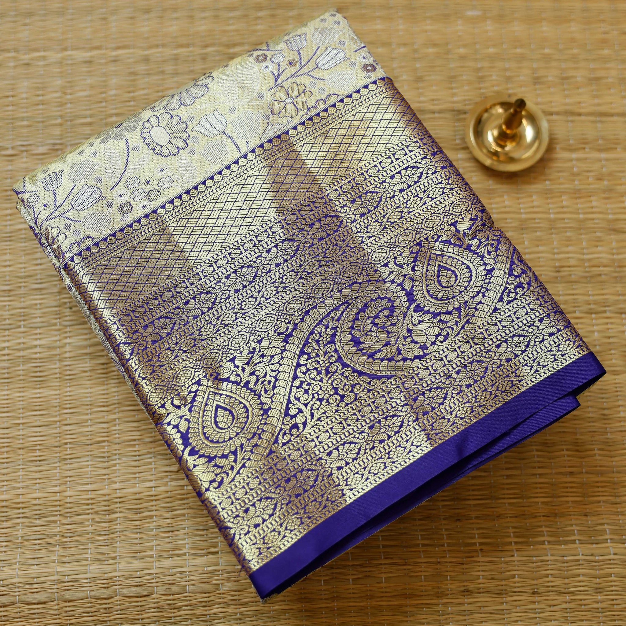 Gold Colour Pattu Pavadai Material