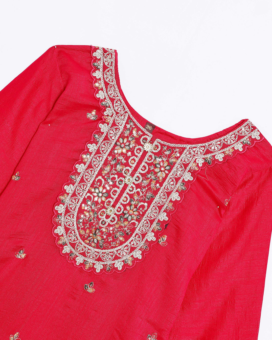Red Embroidered Kids Churidar & Salwar - Readymade