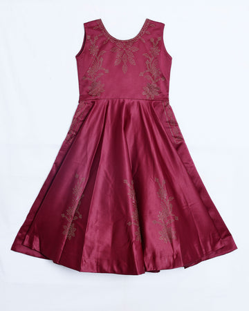 Purple Embellished Sequel Work Frock