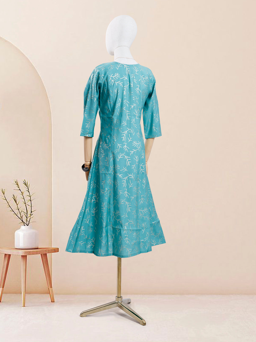 Designer Blue Color Embroidery Women's Kurti