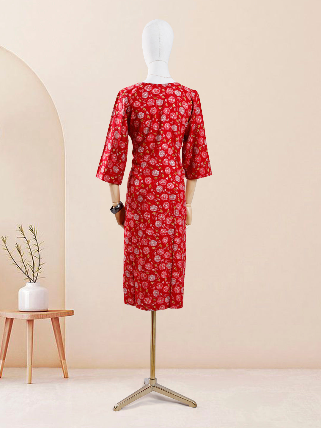 Designer Red Printed Women's Kurti