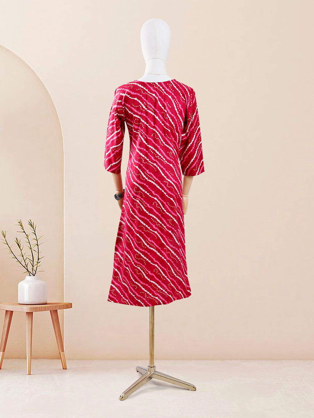 Designer Pink Color Stripes Design Women's Kurti