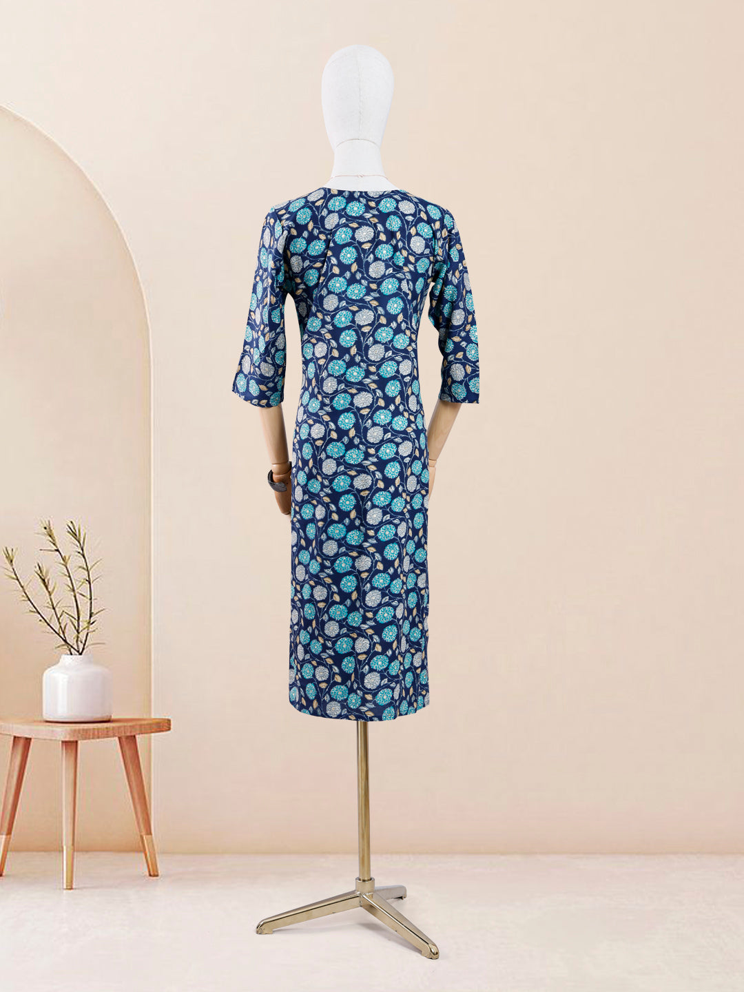 Designer Dark Blue Color Printed Women's Kurti