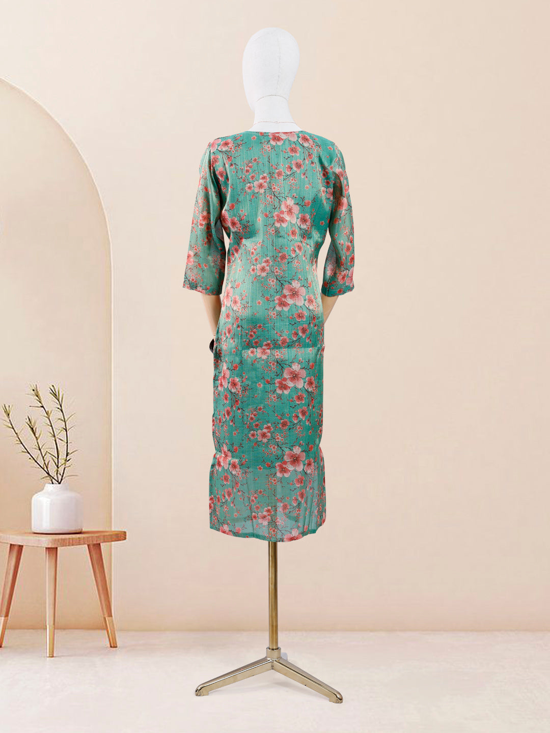Designer Green Color Printed Women's Kurti
