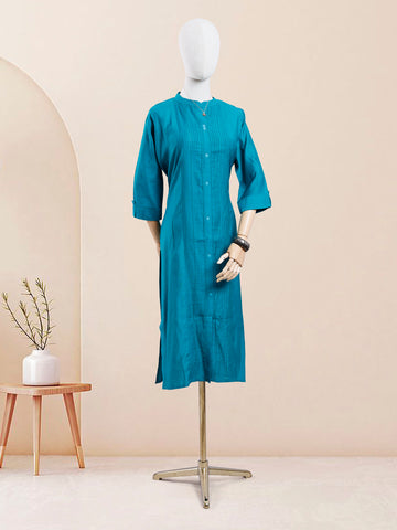 Designer Blue Color Striped Women's Kurti