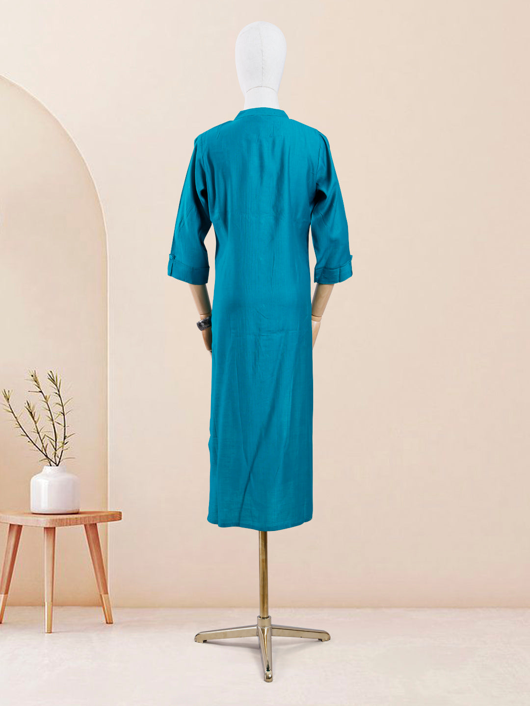 Designer Blue Color Striped Women's Kurti