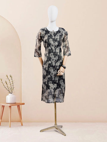 Designer Black Color Printed Women's Kurti