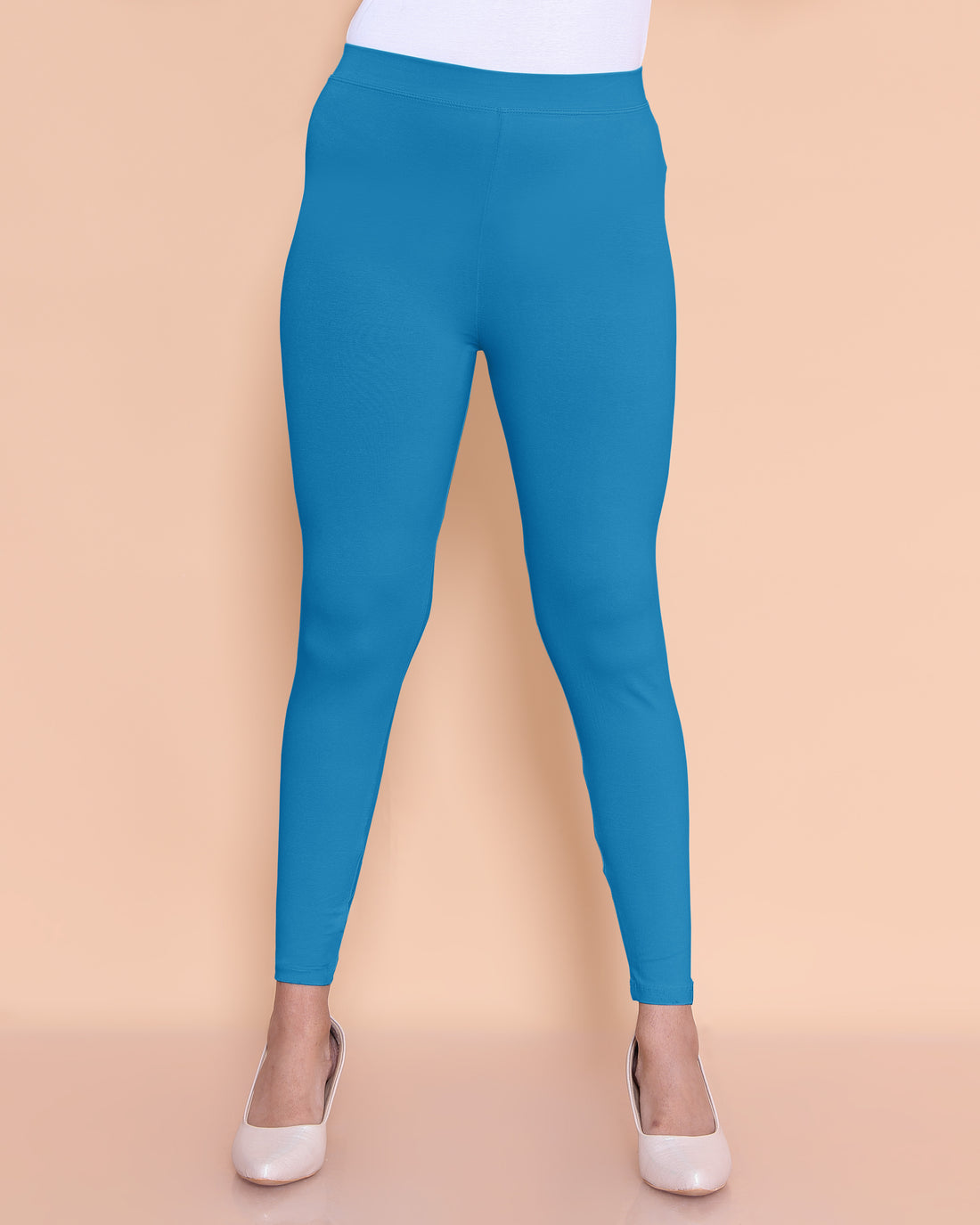 Turquoise Color 4-way stretch Leggings