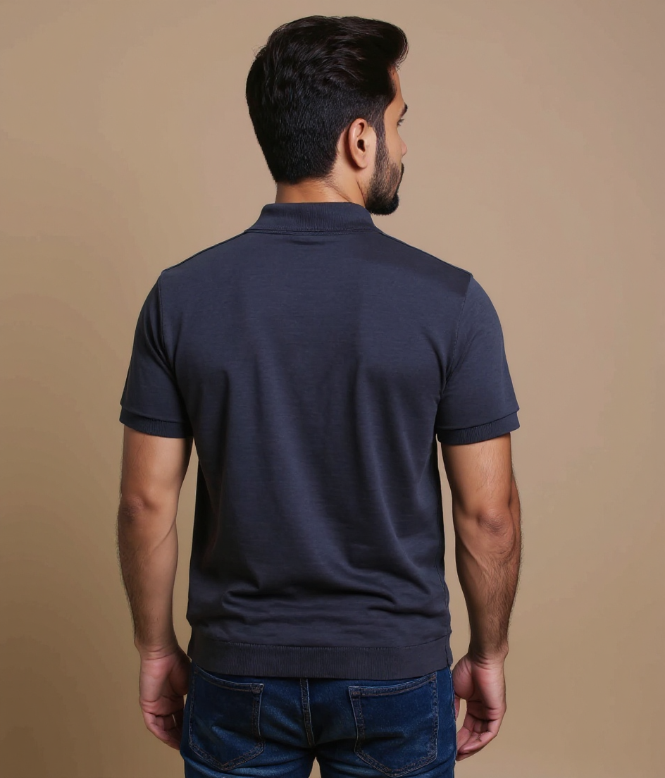 Men's Textured Nativebull T-Shirt with Self-Design  - Black