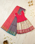 Temple Wear Traditional Saree with Matching Kids Pattu Pavadai Combo
