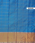 Traditional Checked Soft Silk Saree with Zari Woven Pallur - Blue-Head