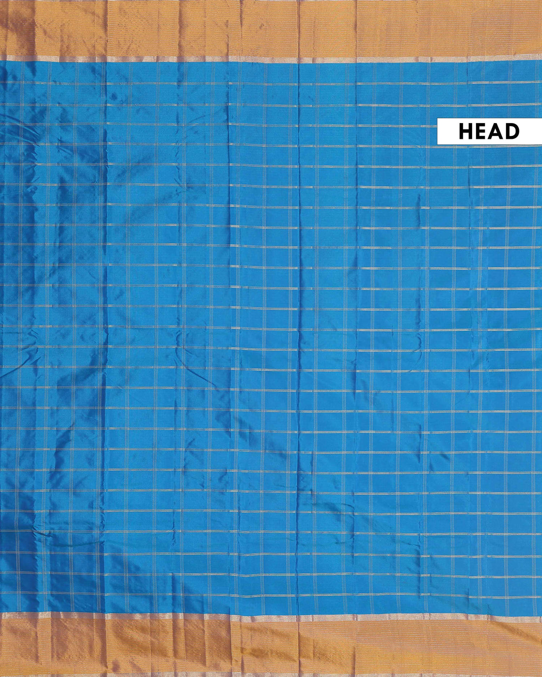 Traditional Checked Soft Silk Saree with Zari Woven Pallur - Blue