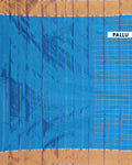 Traditional Checked Soft Silk Saree with Zari Woven Pallur - Blue-Head