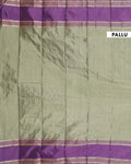 Traditional Checked Soft Silk Saree with Zari Woven Pallur - Olive Green