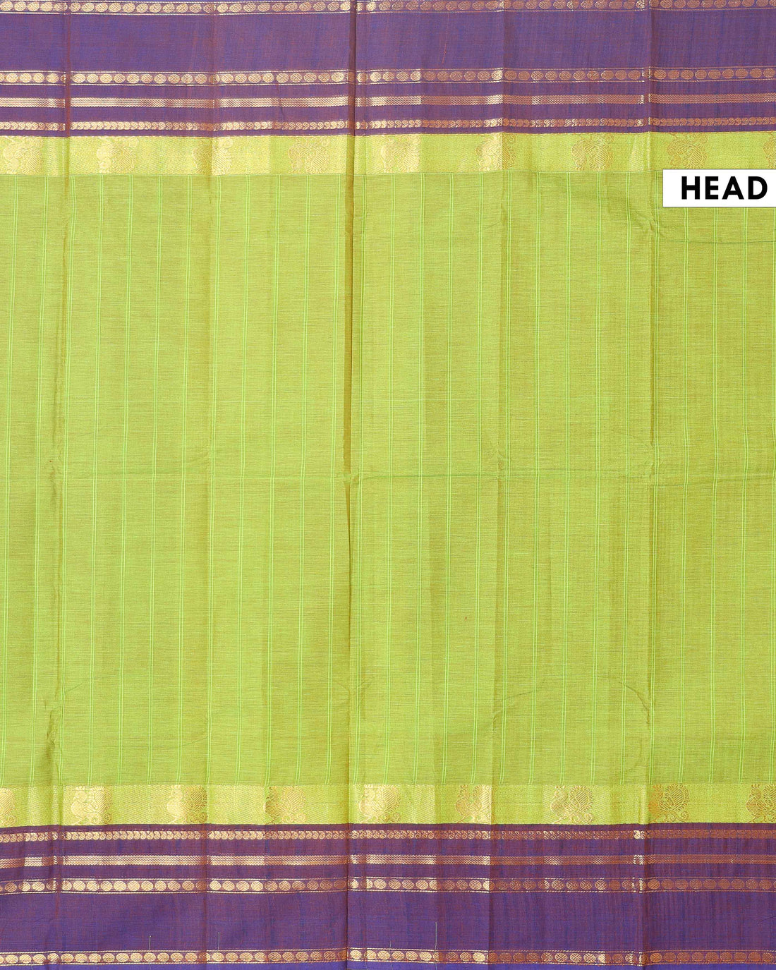 Traditional Chettinad Cotton Handloom Saree with Zari Border and Traditional Motifs -  Green