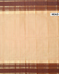 Traditional Chettinad Cotton Handloom Saree with Zari Border and Traditional Motifs -  Light Beige-HEAD