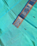Traditional Chettinad Cotton Saree with Contrast Zari Woven Border and Fine Handloom Weave - Blue