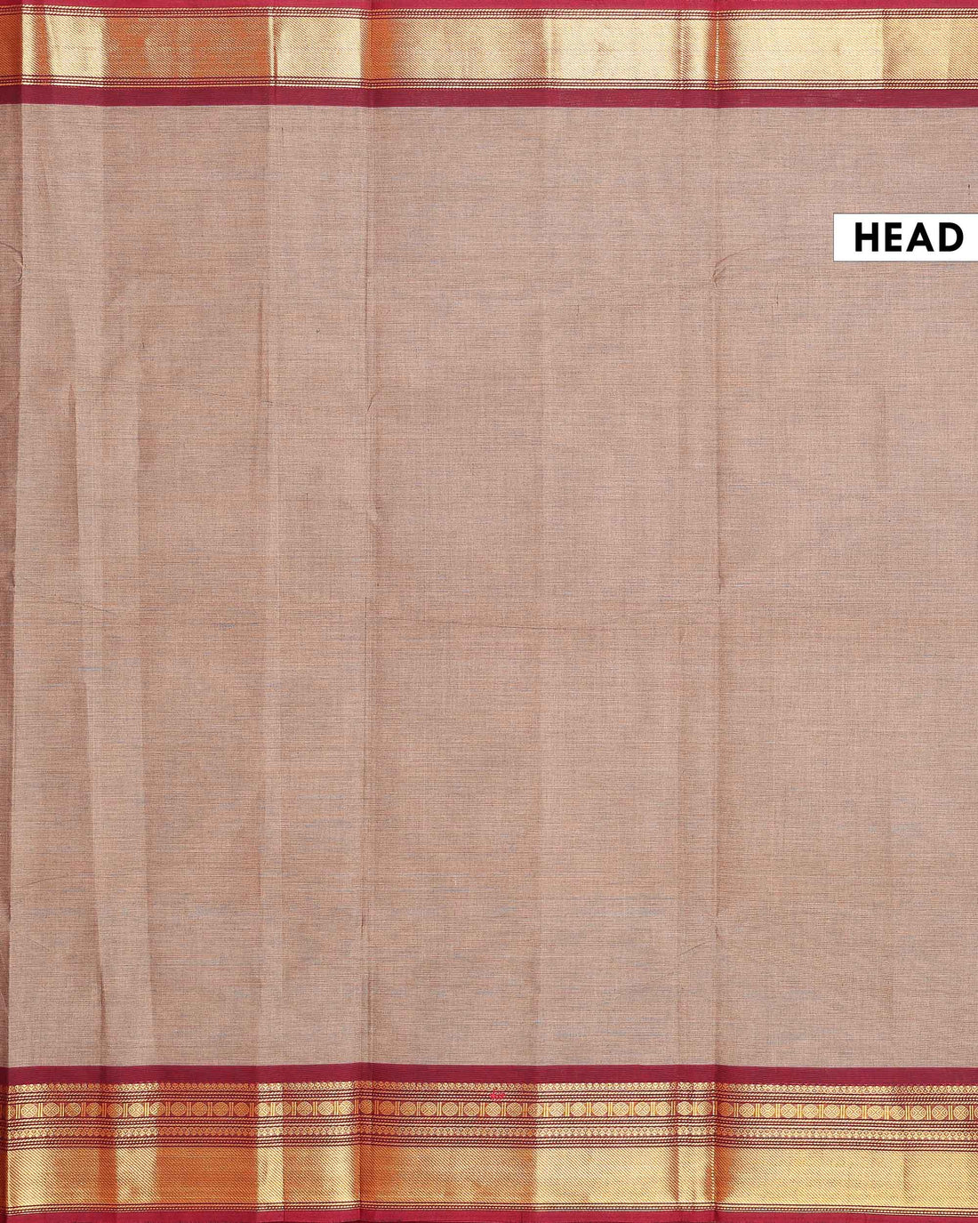 Traditional Chettinad Cotton Saree with Elegant Zari Border Plain Body Weave - Brown