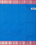 Traditional Chettinad Cotton Saree with Rich Zari Border and Fine Handloom Weave - Blue-head