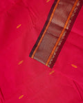 Traditional Chettinad Cotton Saree with Rich Zari Border and Fine Handloom Weave - Dark Pink