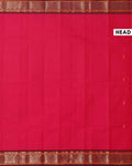 Traditional Chettinad Cotton Saree with Rich Zari Border and Fine Handloom Weave - Dark Pink