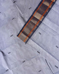 Traditional Chettinad Cotton Saree with Rich Zari Border and Fine Handloom Weave - Grey