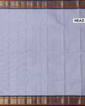 Traditional Chettinad Cotton Saree with Rich Zari Border and Fine Handloom Weave - Grey
