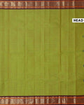 Traditional Chettinad Cotton Saree with Rich Zari Border and Fine Handloom Weave - Light Green