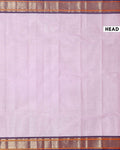 Traditional Chettinad Cotton Saree with Rich Zari Border and Fine Handloom Weave - Light  Purple