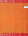 Traditional Chettinad Cotton Saree with Rich Zari Border and Fine Handloom Weave - Orange