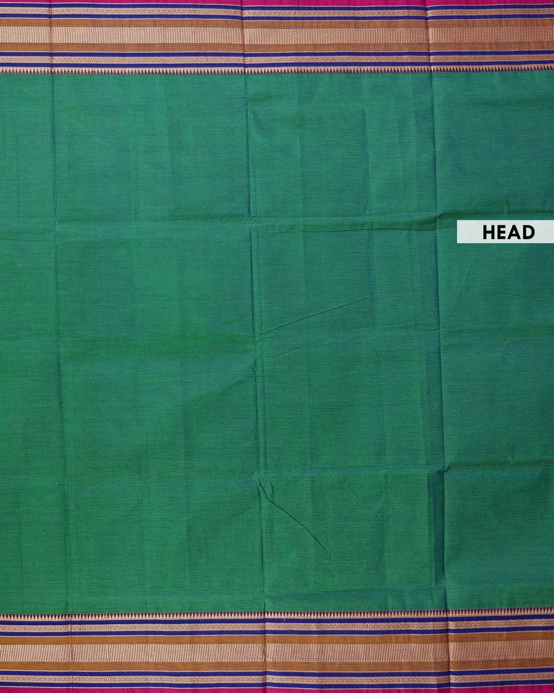 Traditional Chettinad Cotton Saree with Rich Zari Woven Temple Border and Classic Handloom Body - Green