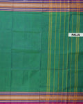 Traditional Chettinad Cotton Saree with Rich Zari Woven Temple Border and Classic Handloom Body - Green