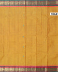 Traditional Chettinad Cotton Saree with Traditional Zari Border and Peacock Motifs - Olive Green