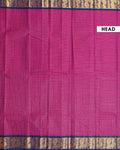Traditional Chettinad Cotton Saree with Woven Checks and Peacock Motif - Purple-Head