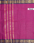 Traditional Chettinad Cotton Saree with Woven Checks and Peacock Motif - Purple-Pallu