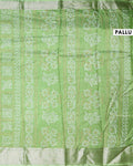 Traditional Dola Silk Saree with All-Over Bandhani Inspired Motifs and Intricate Woven Border - Green-Pallu