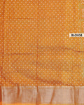Traditional Dola Silk Saree with All-Over Bandhani Inspired Motifs and Intricate Woven Border  - Orange-Blouse