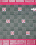 Traditional Dola Silk Saree with Geometric Diamond Buta Weaving and Ornate Zari Border - Green-Head