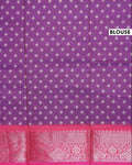 Traditional Dola Silk Saree with Geometric Diamond Buta Weaving and Ornate Zari Border - Purple-Blouse